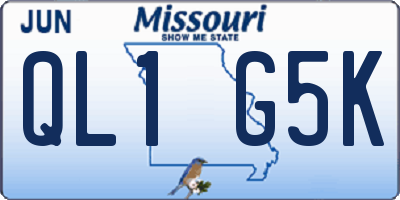 MO license plate QL1G5K