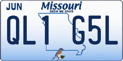 MO license plate QL1G5L