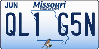 MO license plate QL1G5N