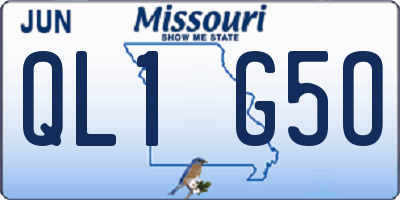MO license plate QL1G5O