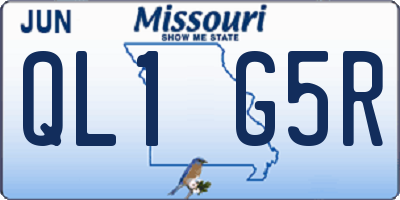 MO license plate QL1G5R