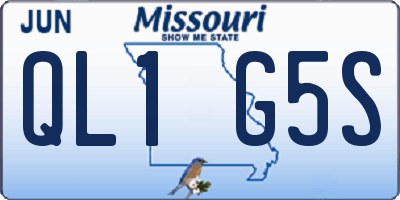 MO license plate QL1G5S