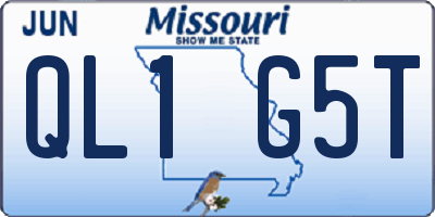 MO license plate QL1G5T