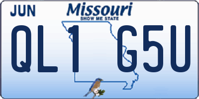 MO license plate QL1G5U