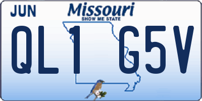 MO license plate QL1G5V