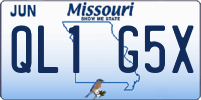 MO license plate QL1G5X