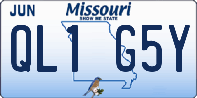 MO license plate QL1G5Y