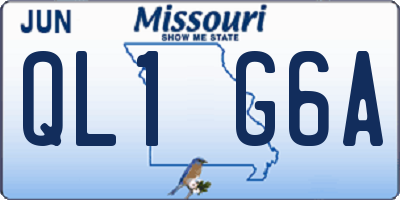 MO license plate QL1G6A