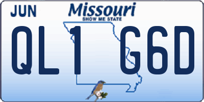 MO license plate QL1G6D