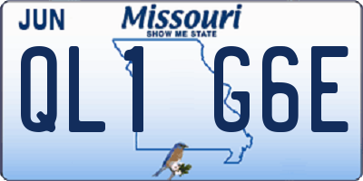 MO license plate QL1G6E