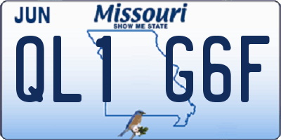 MO license plate QL1G6F