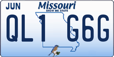 MO license plate QL1G6G