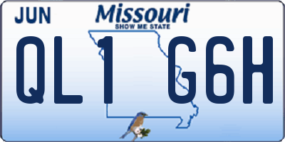 MO license plate QL1G6H