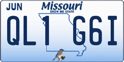 MO license plate QL1G6I