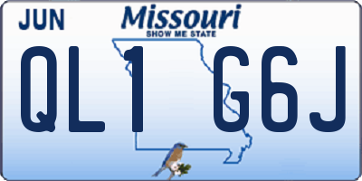MO license plate QL1G6J