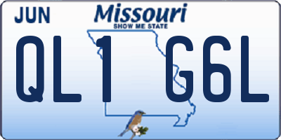 MO license plate QL1G6L