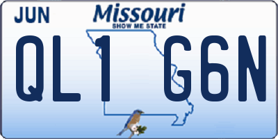 MO license plate QL1G6N