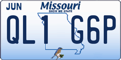 MO license plate QL1G6P