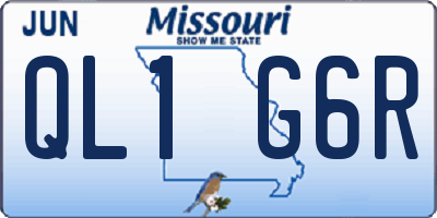 MO license plate QL1G6R