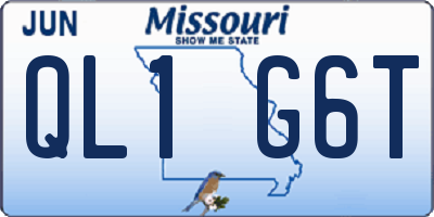 MO license plate QL1G6T