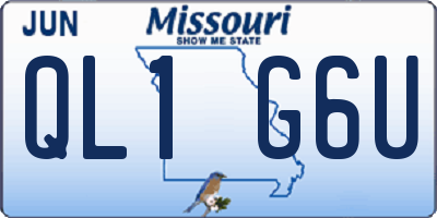 MO license plate QL1G6U