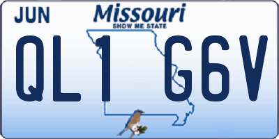 MO license plate QL1G6V