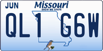 MO license plate QL1G6W