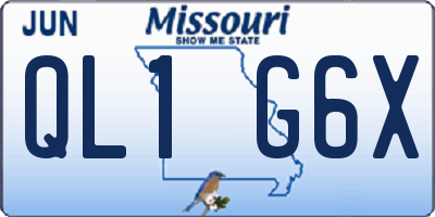 MO license plate QL1G6X