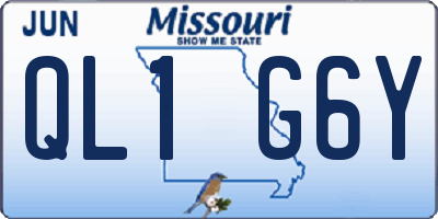 MO license plate QL1G6Y