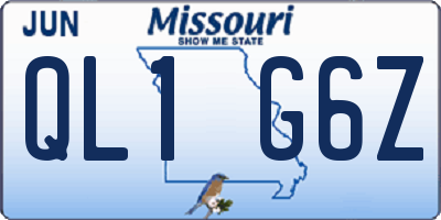 MO license plate QL1G6Z