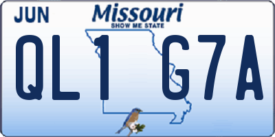 MO license plate QL1G7A