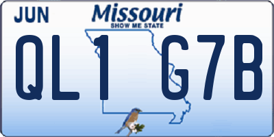 MO license plate QL1G7B