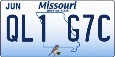 MO license plate QL1G7C