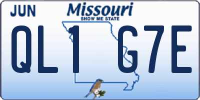 MO license plate QL1G7E