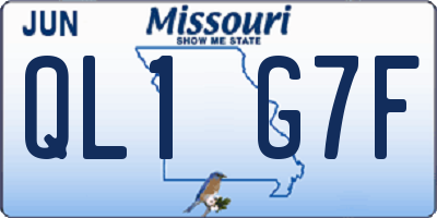 MO license plate QL1G7F