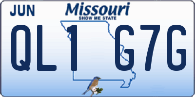 MO license plate QL1G7G