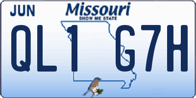 MO license plate QL1G7H