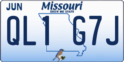 MO license plate QL1G7J