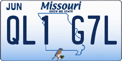MO license plate QL1G7L