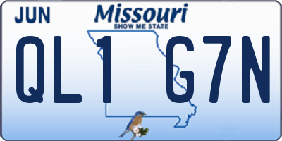 MO license plate QL1G7N