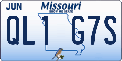 MO license plate QL1G7S