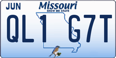 MO license plate QL1G7T