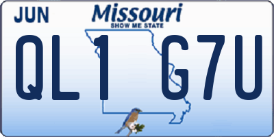 MO license plate QL1G7U
