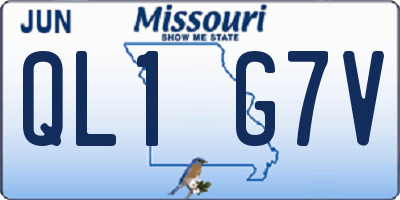 MO license plate QL1G7V