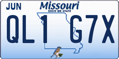 MO license plate QL1G7X