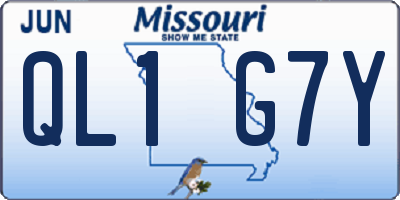 MO license plate QL1G7Y