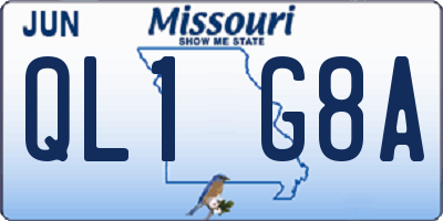 MO license plate QL1G8A