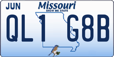 MO license plate QL1G8B