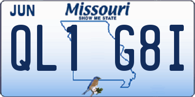 MO license plate QL1G8I