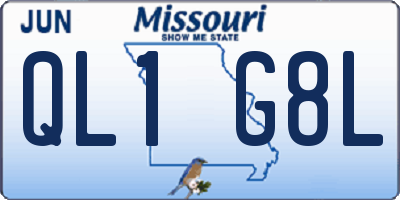 MO license plate QL1G8L
